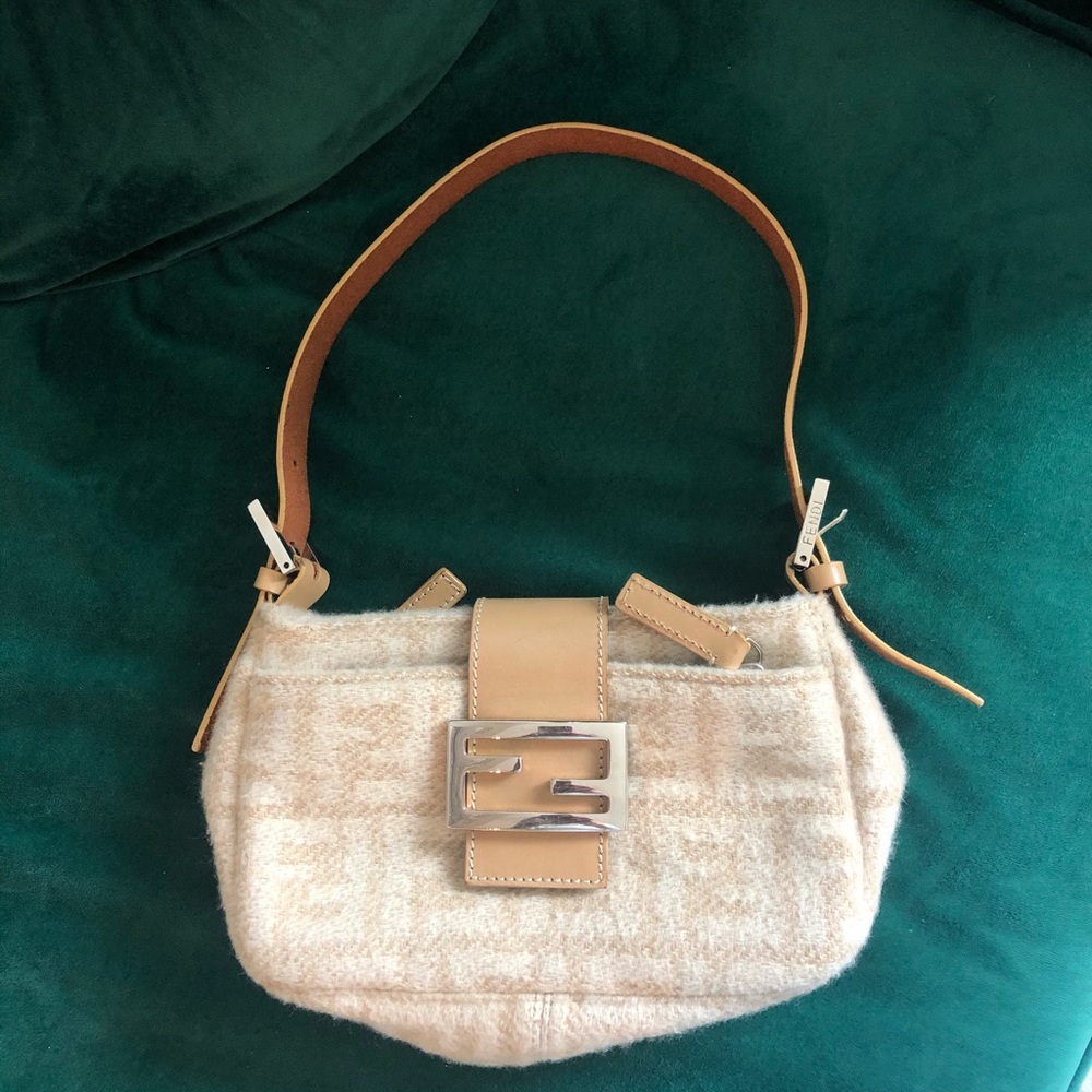 Authentic vintage wool Fendi mini baguette